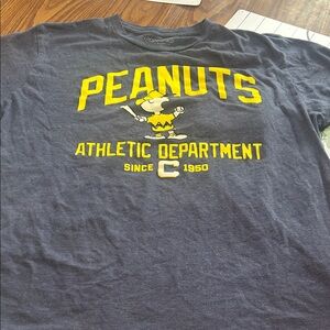 Peanuts Athletic Department Charcoal Grey Tee w/short sleeves